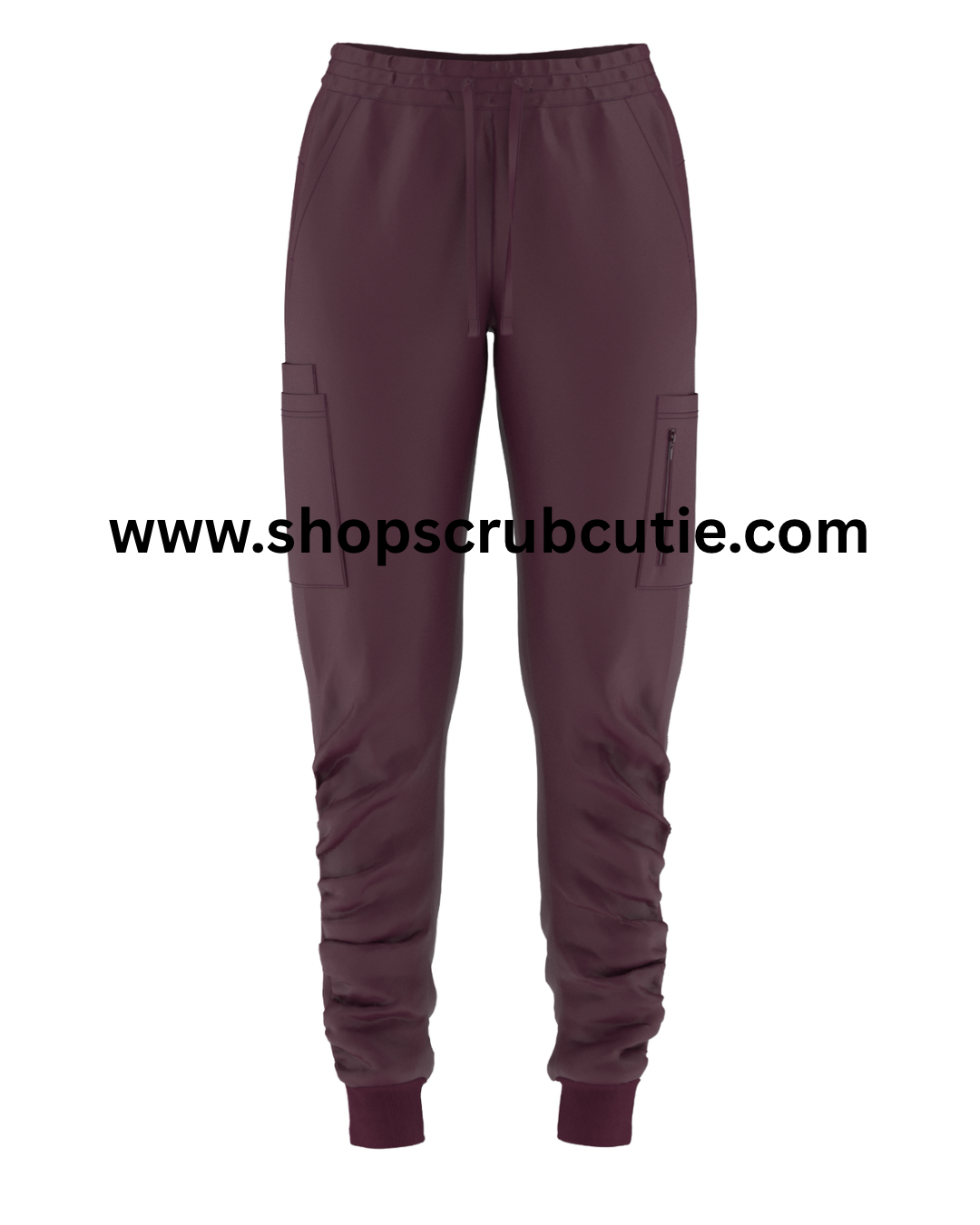 Comfortable women’s scrub pants in wine