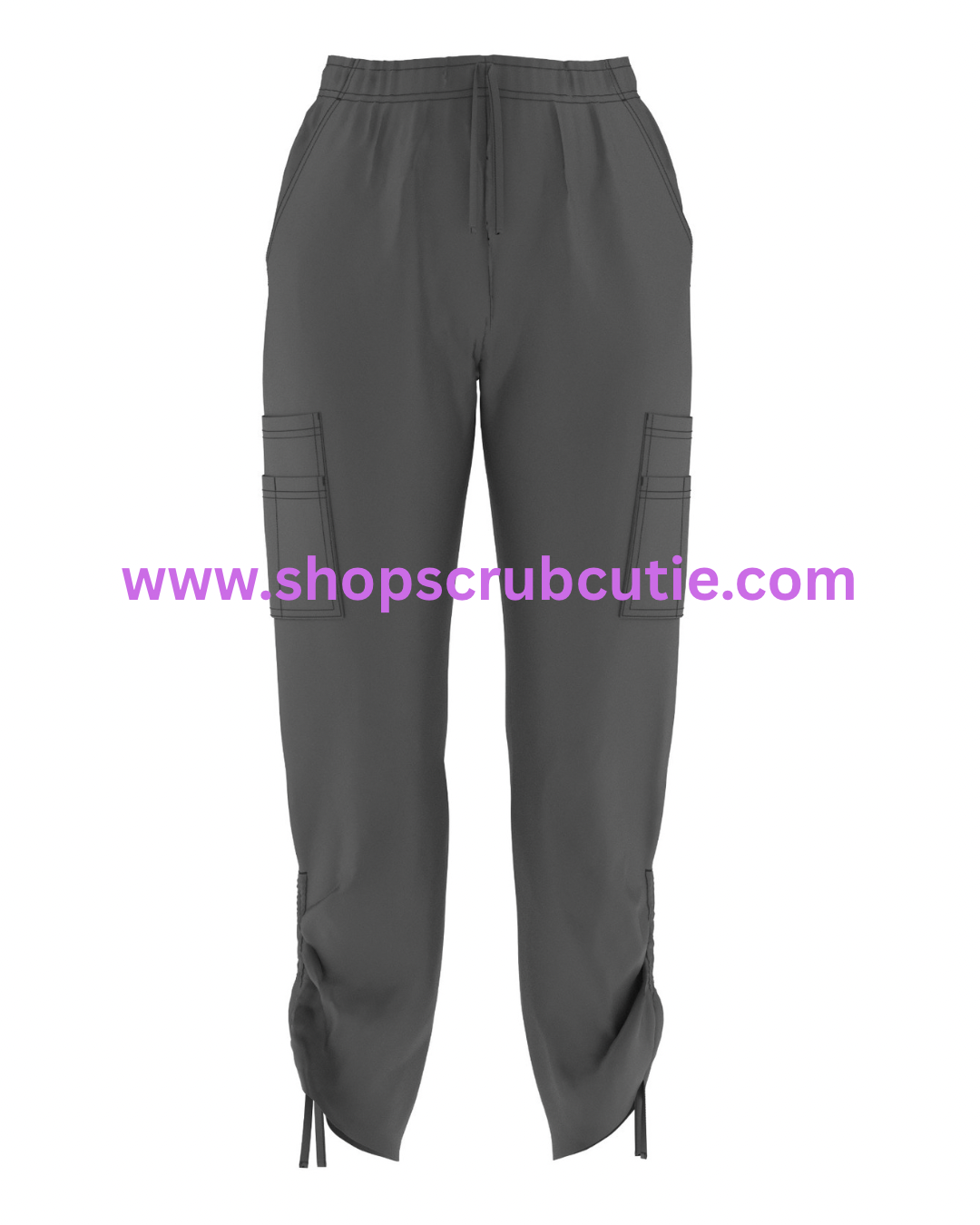 Comfortable women’s scrub pants in peweter