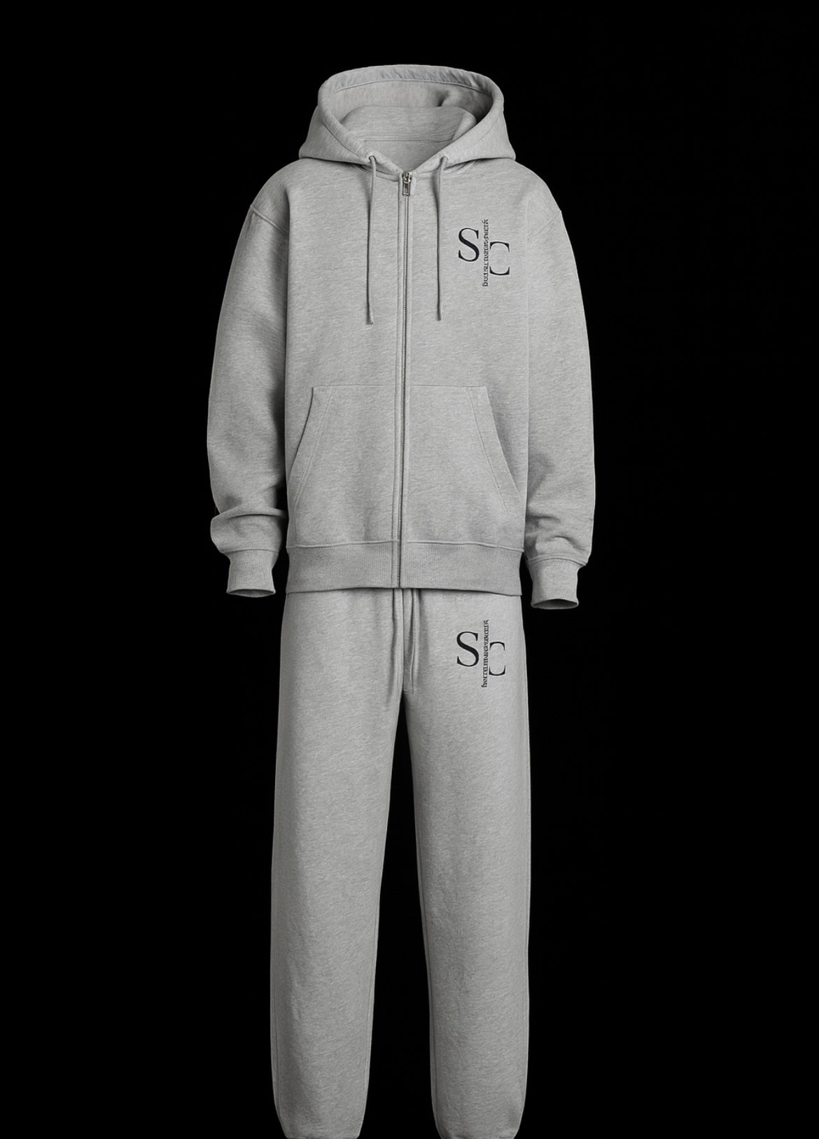 Gray comfortable jogging suit for lounging 