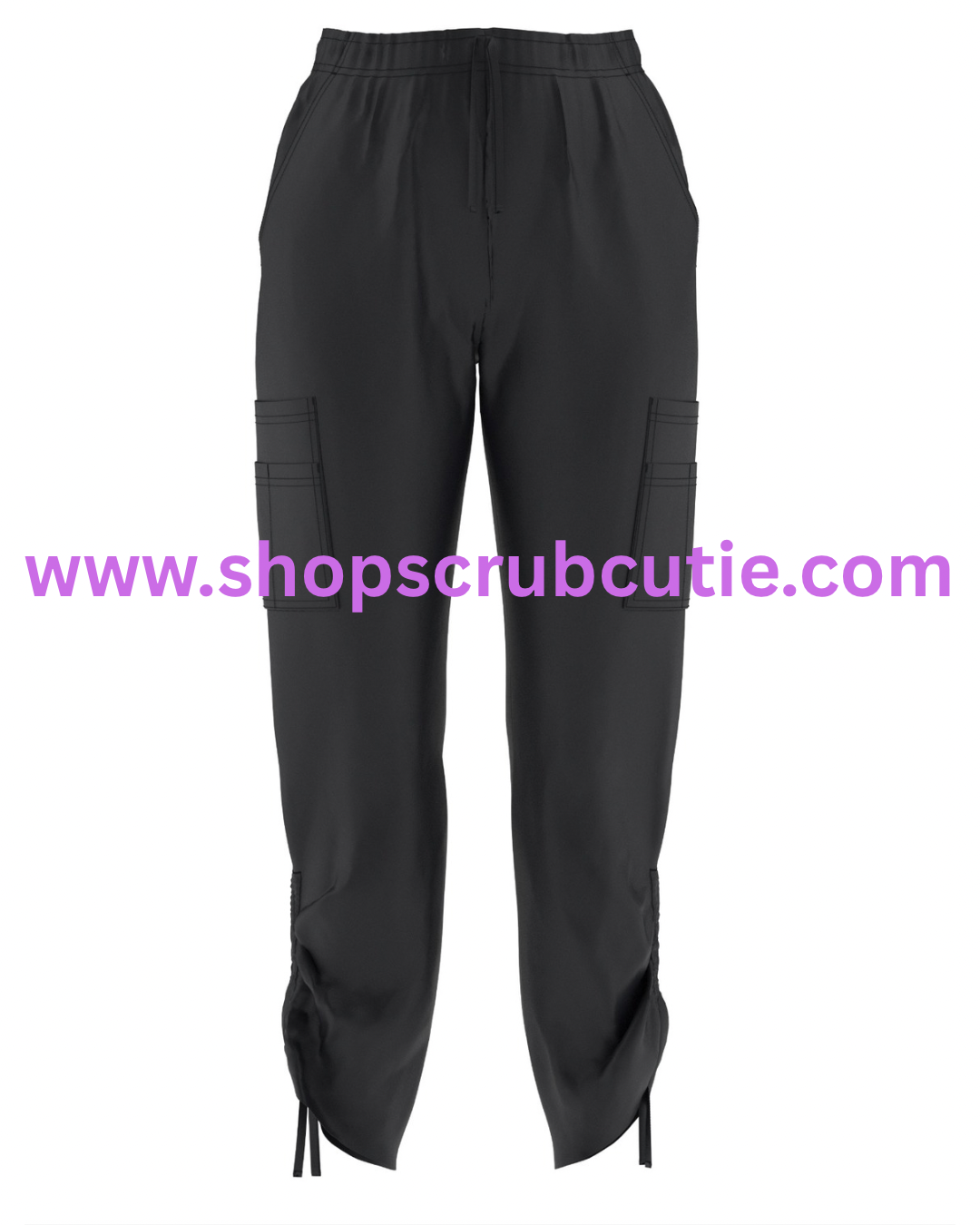 Comfortable women’s scrub pants in black 