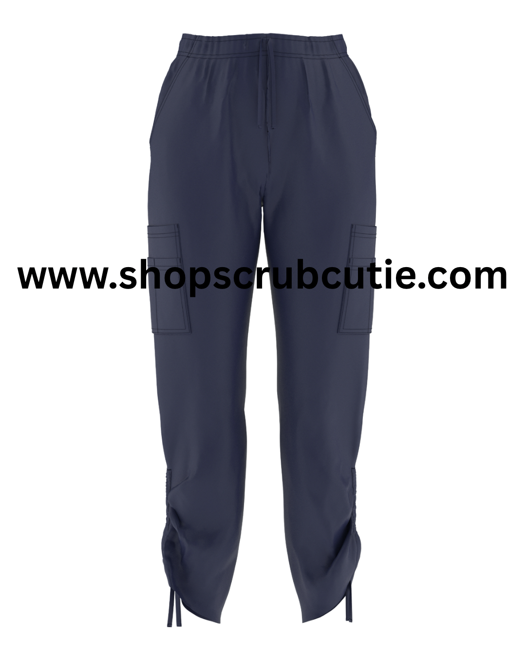 Comfortable women’s scrub pants in navy blue