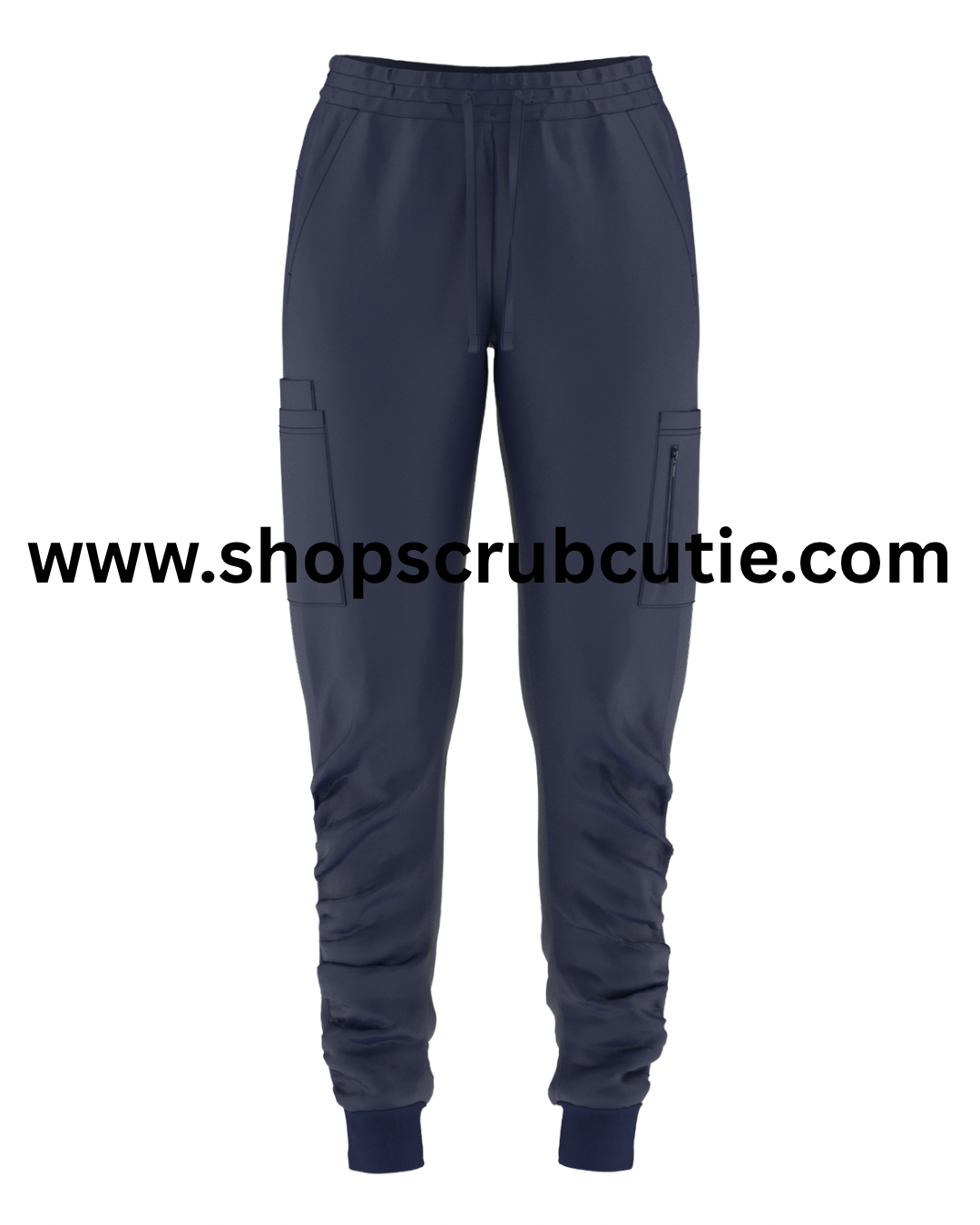 Comfortable women’s scrub pants in navy blue