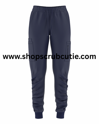 Comfortable women’s scrub pants in navy blue