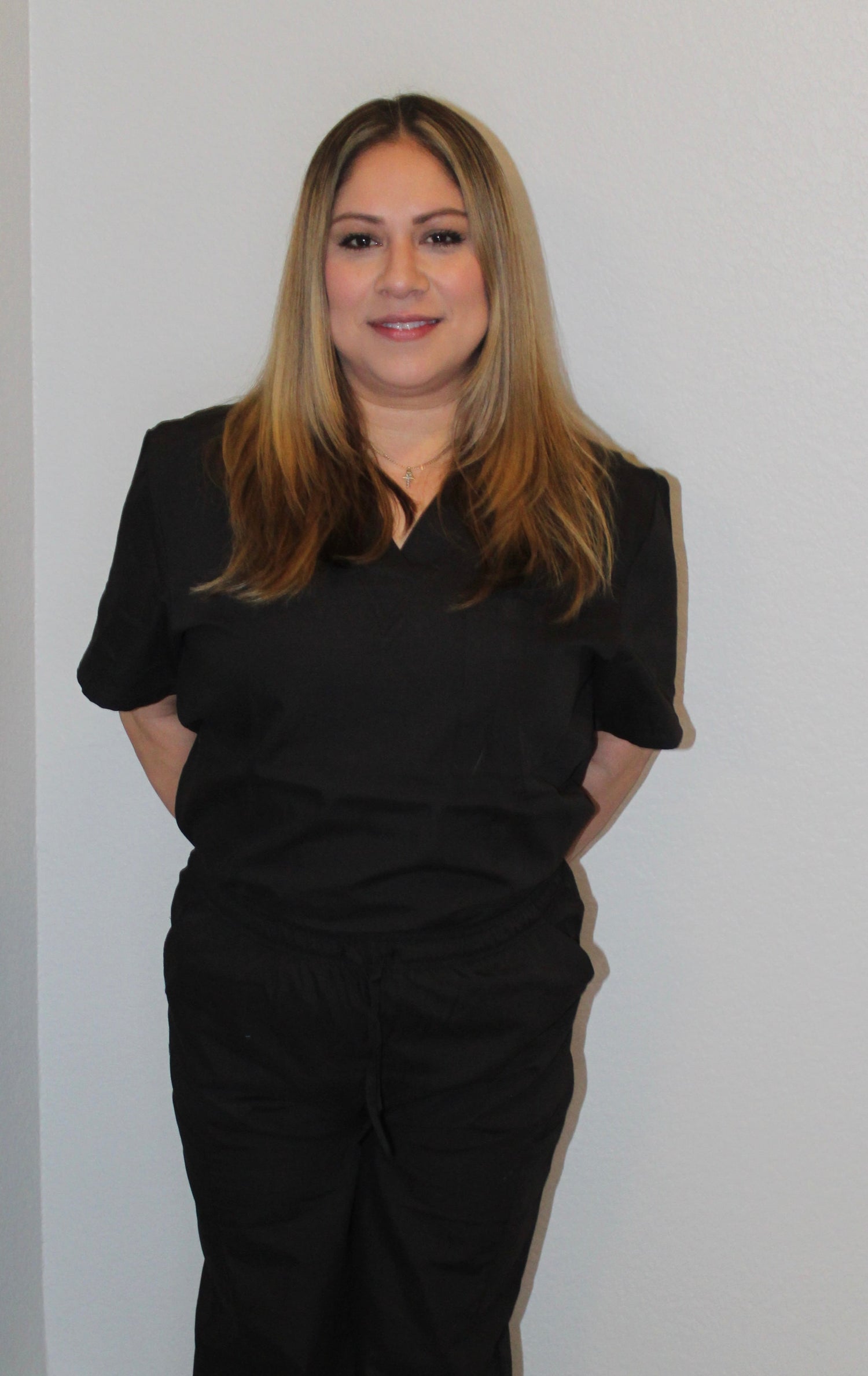 Black unisex scrub set with a modern fit