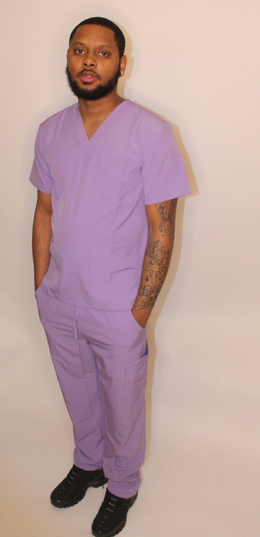 Lavender stretch scrub set do healthcare professionals 